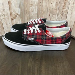 Vans Plaid Men’s Shoes - Era Tartan Red/Black Sz 12